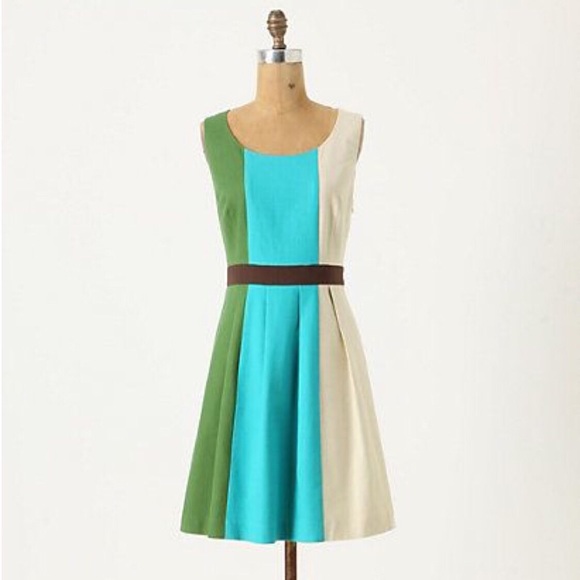 Anthropologie Dresses & Skirts - Anthropologie Tabitha Pleated Colorblock Dress EUC